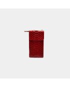 Funda de piel con forma de diablo rojo Meghan - 17,5 x 10 cm
