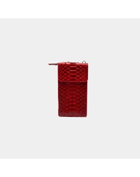 Funda de piel con forma de diablo rojo Meghan - 17,5 x 10 cm
