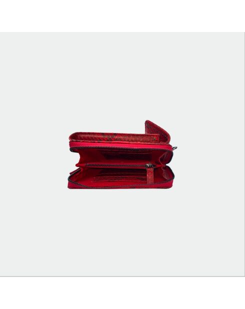 Funda de piel con forma de diablo rojo Meghan - 17,5 x 10 cm