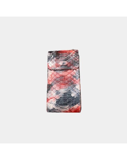Funda Meghan de piel de lava roja - 17,5 x 10 cm