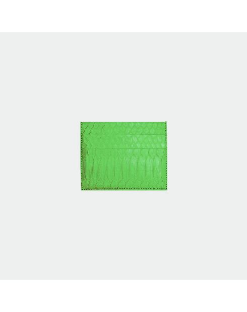 Tarjetero Kiko de piel color lima - 10,5 x 8,5 cm