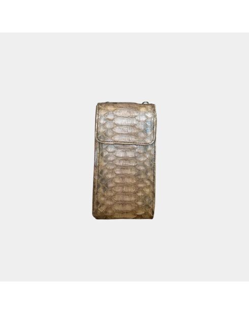 Funda Meghan de piel marrón - 17,5 x 10 cm