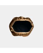 Funda blanda Uniq de piel grande de color bronce brillante, 31 x 20 cm