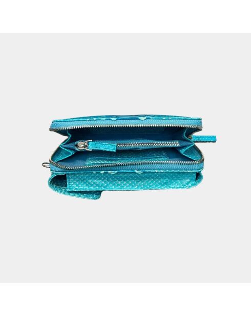 Funda de piel Meghan Ocean - 17,5 x 10 cm