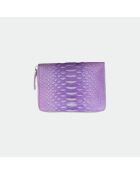 Portefeuille Bridget en cuir lilas - 14 x 10 cm