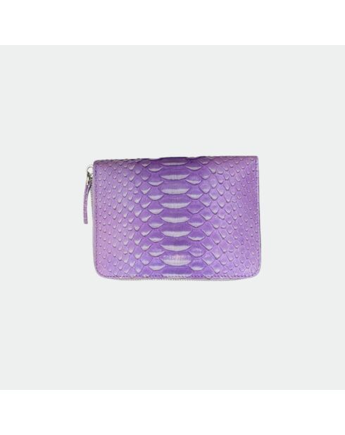 Cartera Bridget de piel lila - 14 x 10 cm