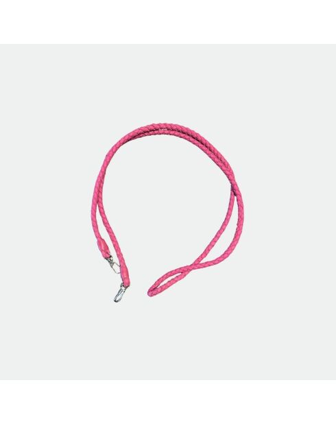 Pochette Meghan in pelle rosa elettrico - 17,5 x 10 cm