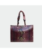 Sac bandouliere Giorgio en cuir bourgogne - 30,5 x 40 cm