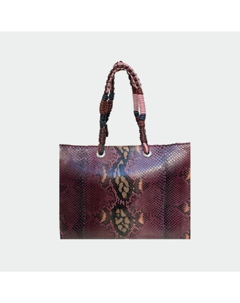 Sac bandouliere Giorgio en cuir bourgogne - 30,5 x 40 cm