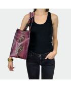 Sac bandouliere Giorgio en cuir bourgogne - 30,5 x 40 cm