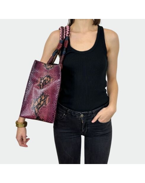 Sac bandouliere Giorgio en cuir bourgogne - 30,5 x 40 cm