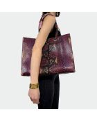 Sac bandouliere Giorgio en cuir bourgogne - 30,5 x 40 cm