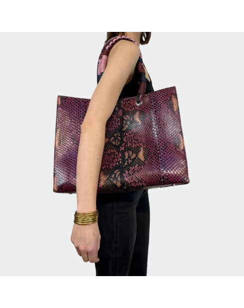 Sac bandouliere Giorgio en cuir bourgogne - 30,5 x 40 cm