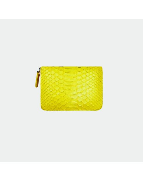 Cartera Bridget de piel color limón - 14 x 10 cm