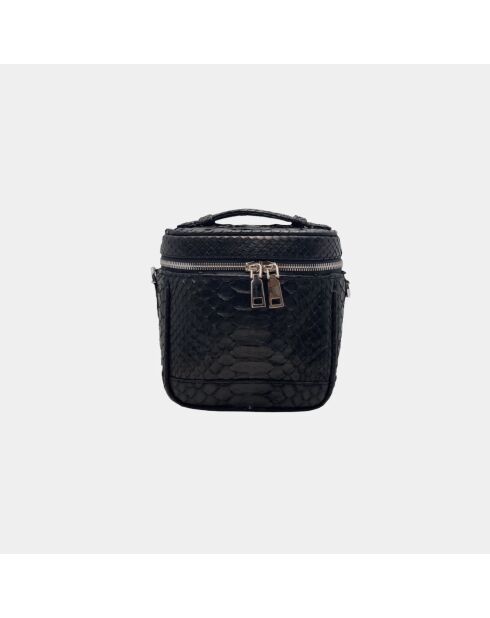 Sac bandouliere Andy en cuir noir - 16 x 15,5 cm