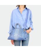 Sac bandouliere souple Jade en cuir jeans - 35 x 22 cm