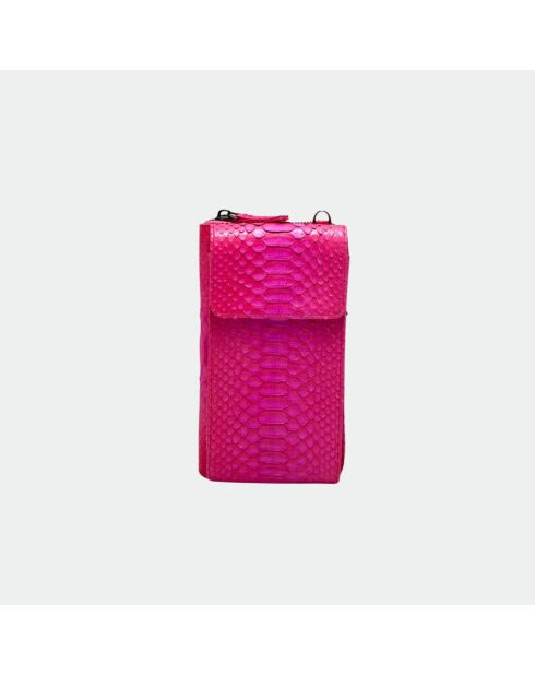 Funda de piel Meghan cherry - 17,5 x 10 cm