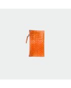 Tarjetero Sylvano de piel mandarina - 8 x 14 cm