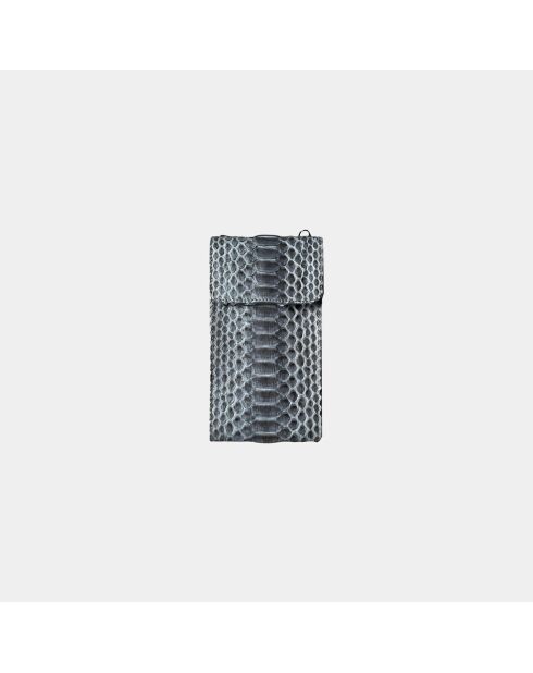 Funda Meghan de piel gris oscuro - 17,5 x 10 cm
