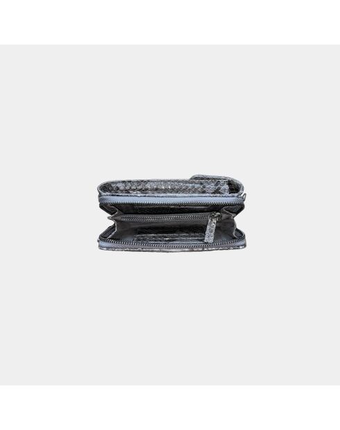 Funda Meghan de piel gris oscuro - 17,5 x 10 cm