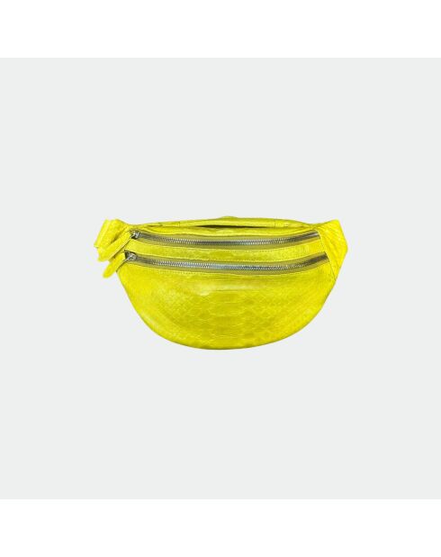 Bolso tipo banana Mike en piel color limón - 34,5 x 14,5 cm