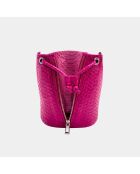 Sac bandouliere Amber en cuir rose électrique - 22 x 20 cm