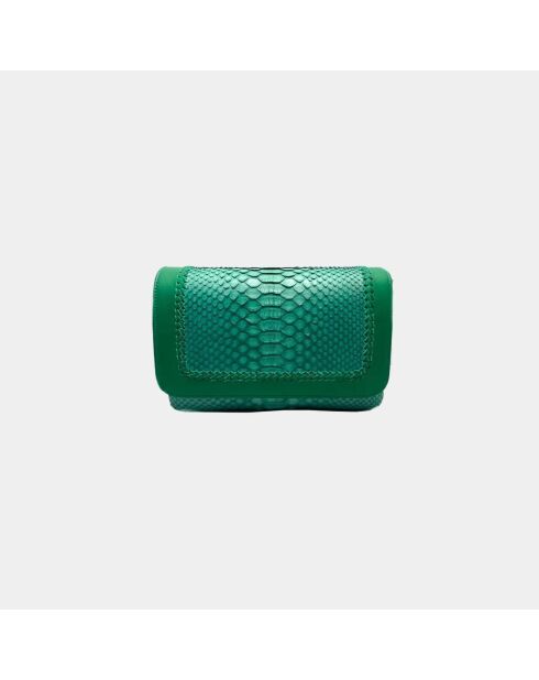 Bolso de hombro Lou de piel mentolada - 14,5 x 24 cm