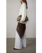Sac bandouliere souple Uniq en cuir big leopard - 31 x 20 cm
