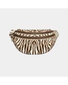 Mike Bananentasche aus Leder in Zebrabraun - 34,5 x 14,5 cm