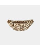 Mike Bananentasche aus Leder in Zebrabraun - 34,5 x 14,5 cm