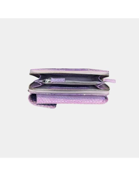 Pochette Meghan in pelle lilla - 17,5 x 10 cm