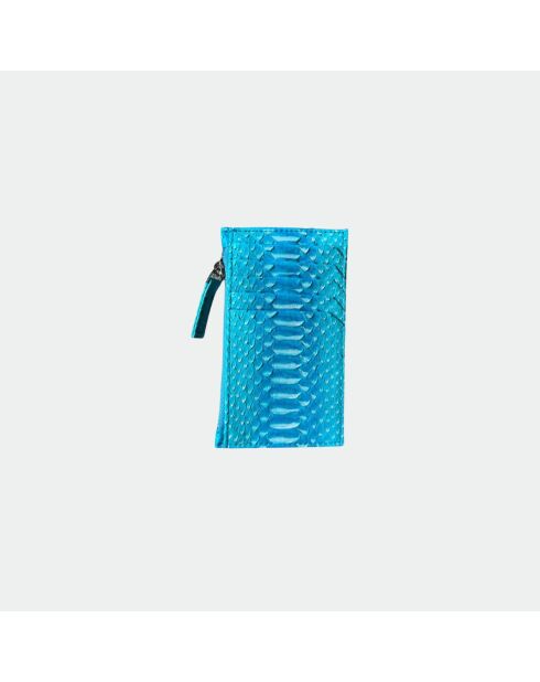 Tarjetero Sylvano de piel oceánica - 8 x 14 cm