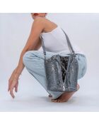Sac bandouliere Amber en cuir gris foncé - 22 x 20 cm
