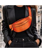 Sac Banane Mike en cuir corail - 34,5 x 14,5 cm