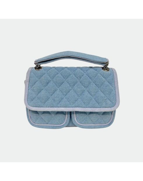 Sac bandouliere Theresa en cuir denim - 23,5 x 17 cm