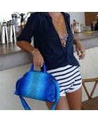 Sac bandouliere souple Jade en cuir deep ocean - 35 x 22 cm