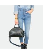 Sac bandouliere souple Jade en cuir noir - 35 x 22 cm