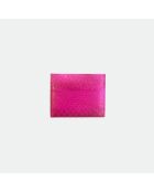 Tarjetero eléctrico de piel rosa - 10,5 x 8,5 cm