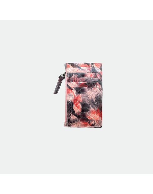 Tarjetero Sylvano de piel de lava roja - 8 x 14 cm