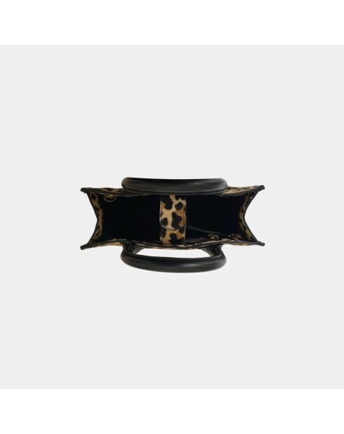 Sac bandouliere Ana en cuir léopard - 31 x 13,5 cm