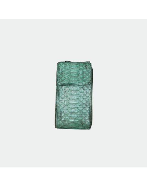 Funda Meghan de piel verde - 17,5 x 10 cm