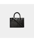 Sac bandouliere Ana en cuir noir - 31 x 13,5 cm