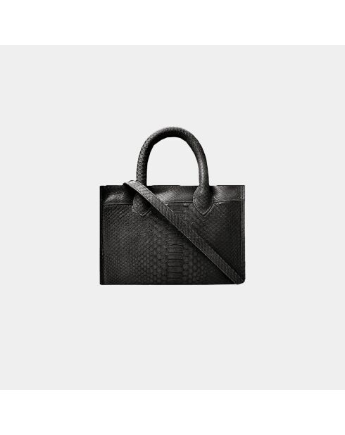 Sac bandouliere Ana en cuir noir - 31 x 13,5 cm