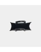 Sac bandouliere Ana en cuir noir - 31 x 13,5 cm
