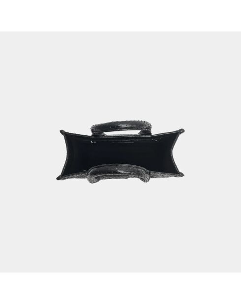 Sac bandouliere Ana en cuir noir - 31 x 13,5 cm