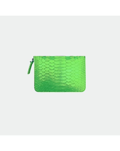 Cartera Bridget de piel color lima - 14 x 10 cm