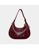 Borsa a tracolla Tina in pelle bordeaux - 34 x 23 x 7 cm