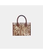 Sac bandouliere Ana en cuir zebra - 31 x 13,5 cm
