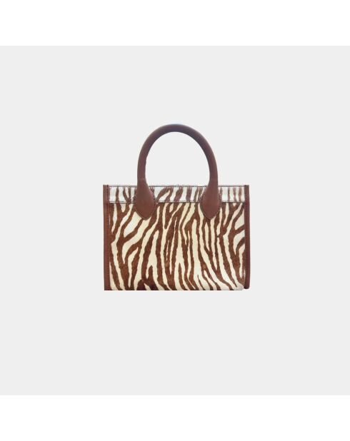 Sac bandouliere Ana en cuir zebra - 31 x 13,5 cm