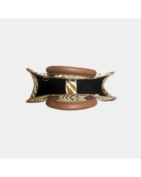 Sac bandouliere Ana en cuir zebra - 31 x 13,5 cm